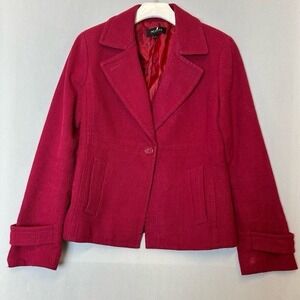 Talbots Blazer Jacket Womens‎ 8 Red Buttons Collar